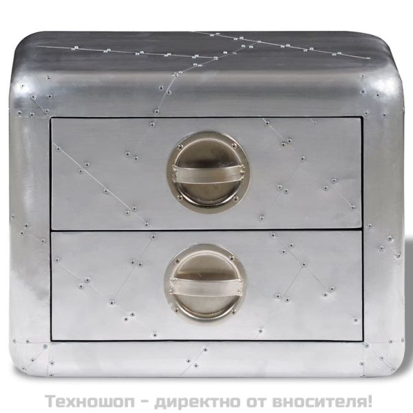 Авиаторна помощна маса с 2 чекмеджета, стил ретро самолет