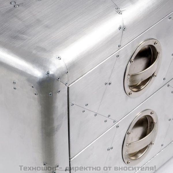 Авиаторна помощна маса с 2 чекмеджета, стил ретро самолет