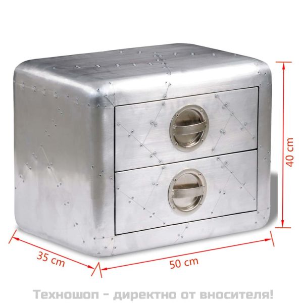 Авиаторна помощна маса с 2 чекмеджета, стил ретро самолет