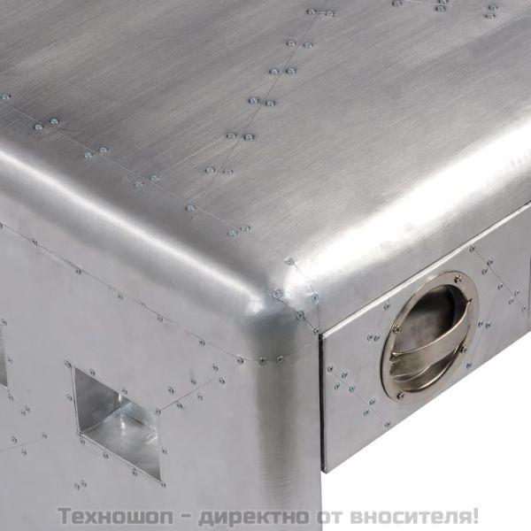 Авиаторна маса за кафе с 3 чекмеджета, стил ретро самолет