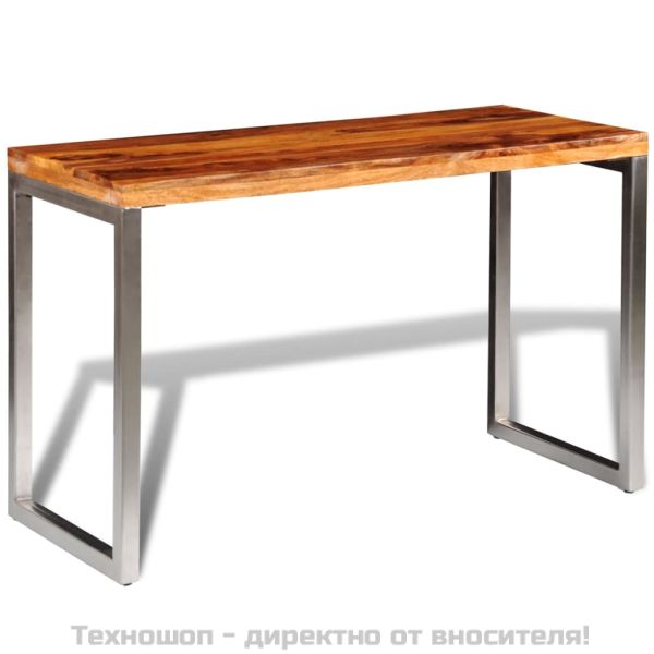 Трапезна маса/бюро, масивно дърво, стоманени крака