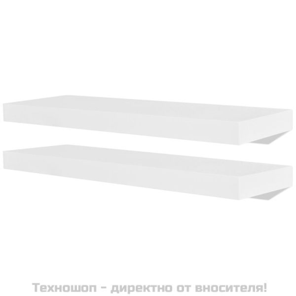 Бял МДФ плаващ стенен рафт за съхранение на книги/DVD