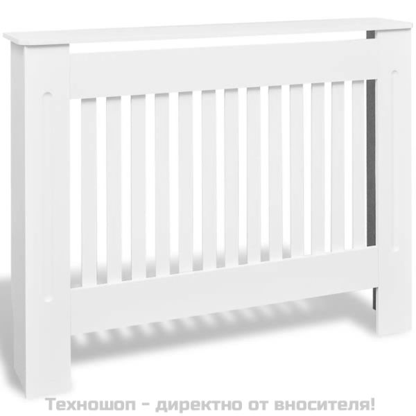 Бяла MDF декоративна решетка за отопляващ радиатор, 112 см