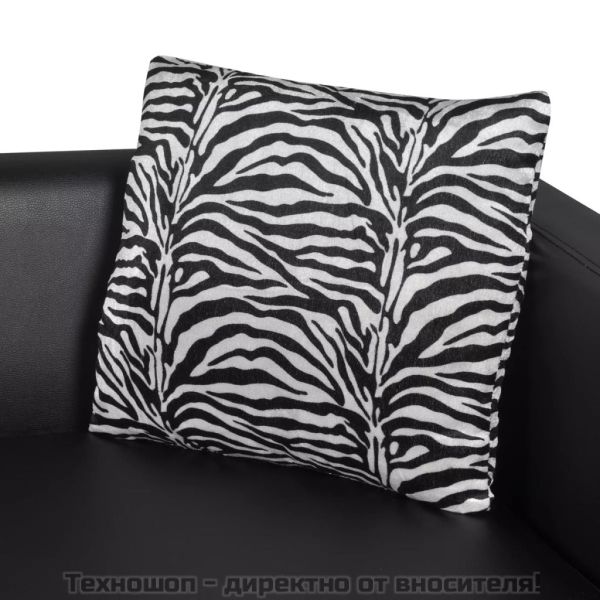 2-местен диван, изкуствена кожа, черен