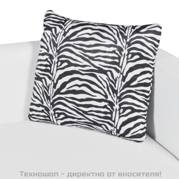 3-местен диван, изкуствена кожа, бял