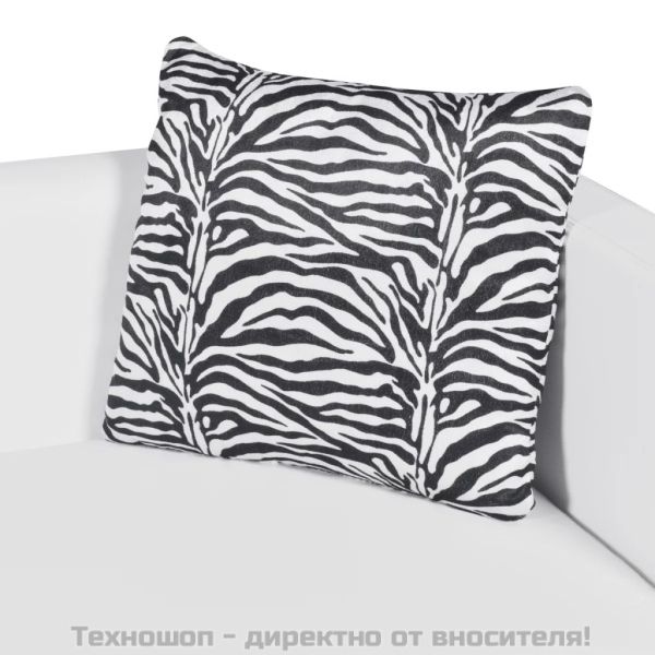 2-местен диван, изкуствена кожа, бял