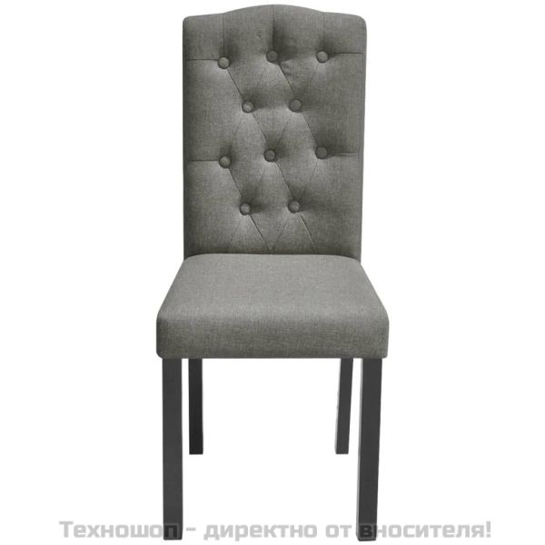 Трапезни столове, 2 бр, сиви, текстил
