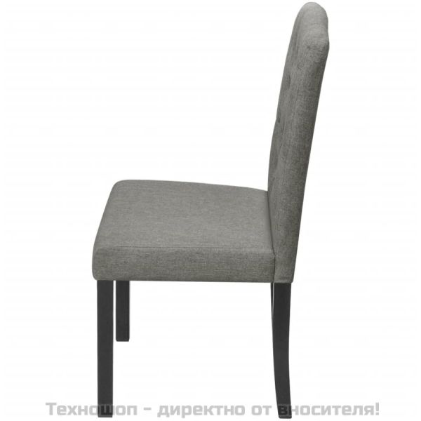 Трапезни столове, 2 бр, сиви, текстил