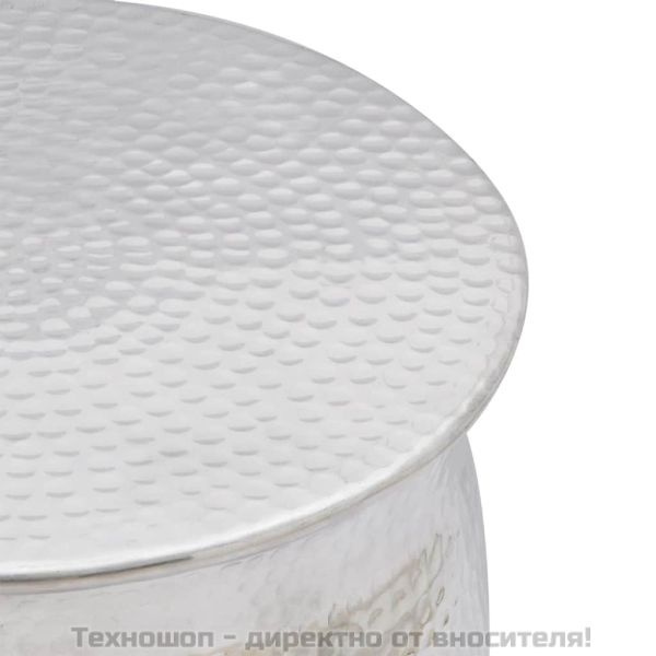 Кована алуминиева табуретка/странична маса, сребриста