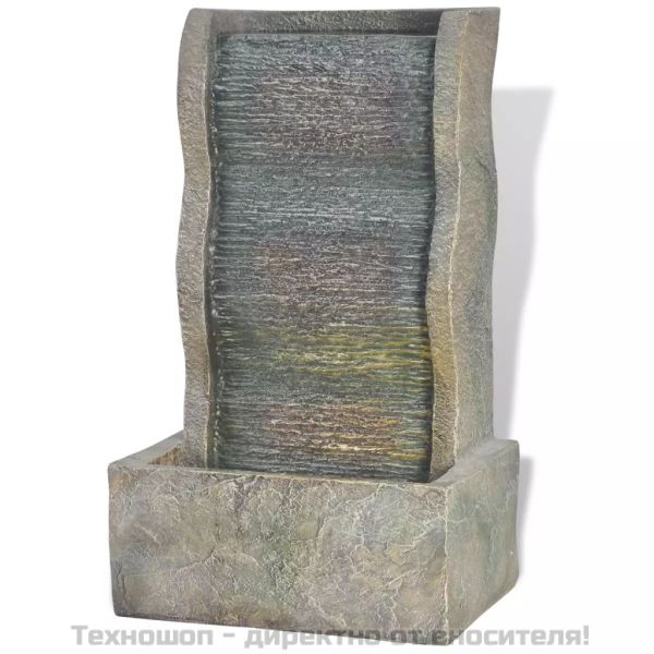 вътрешен фонтан с LED светлина, полиестерна смола