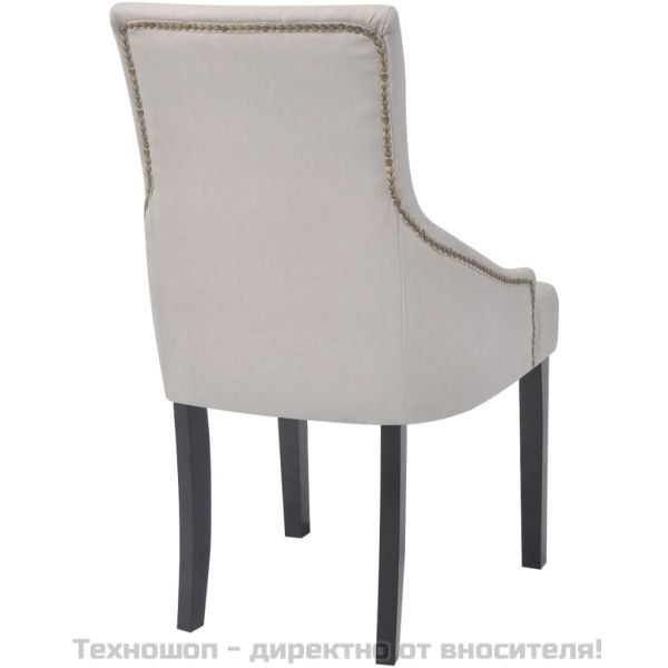 Трапезни столове, 2 бр, кремаво-сиви, текстил