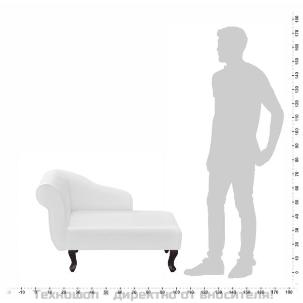 Кушетка, бяла, изкуствена кожа