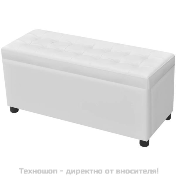 Табуретка-ракла тип отоманка, изкуствена кожа, бяла