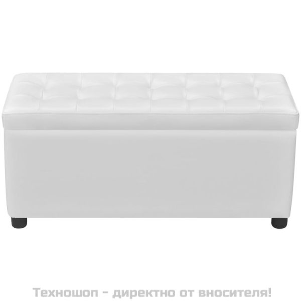 Табуретка-ракла тип отоманка, изкуствена кожа, бяла