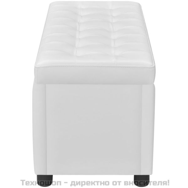 Табуретка-ракла тип отоманка, изкуствена кожа, бяла