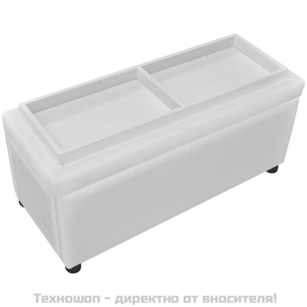 Табуретка-ракла тип отоманка, изкуствена кожа, бяла
