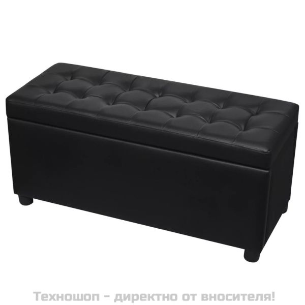 Табуретка-ракла тип отоманка, изкуствена кожа, черна