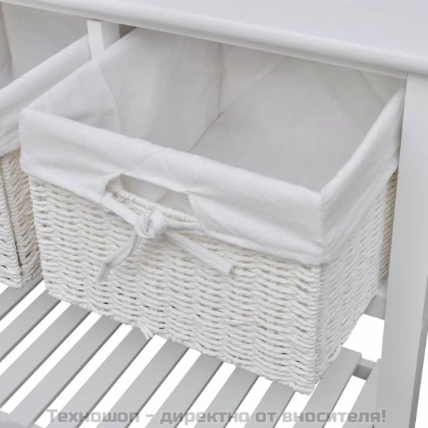 Страничен шкаф за съхранение, бял