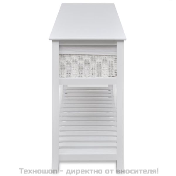 Страничен шкаф за съхранение, бял