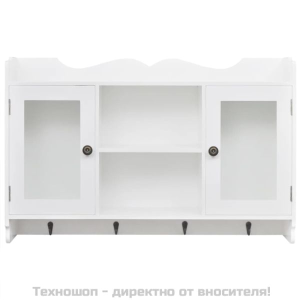 Бяла МДФ стенна полица/шкаф за съхранение на книги/DVD/очила