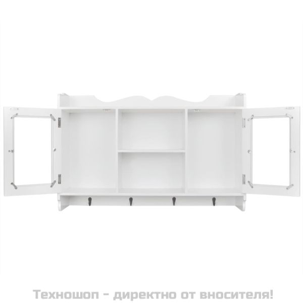 Бяла МДФ стенна полица/шкаф за съхранение на книги/DVD/очила