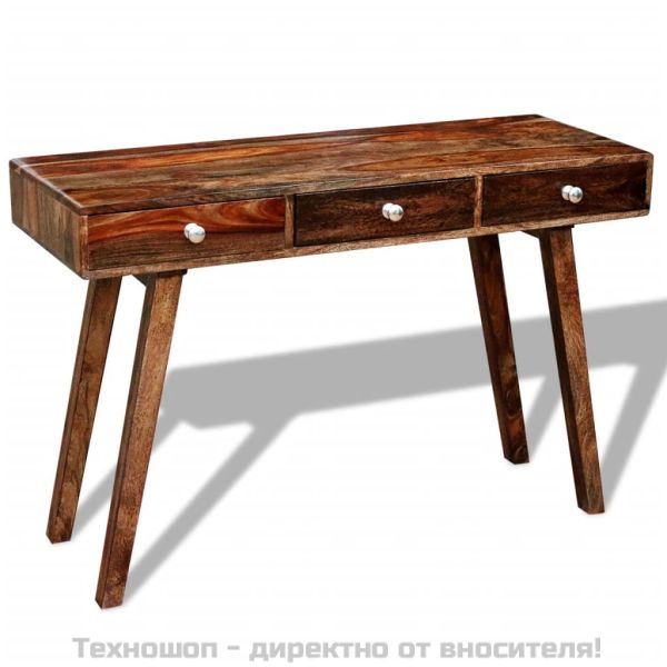 Конзолна маса с 3 чекмеджета, 76 см, акация масив