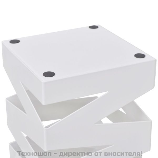 Квадратна стоманена стойка за чадъри, бастуни, 48,5 см, бяла