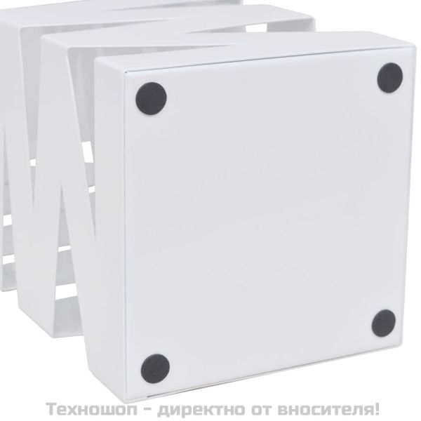 Квадратна стоманена стойка за чадъри, бастуни, 48,5 см, бяла