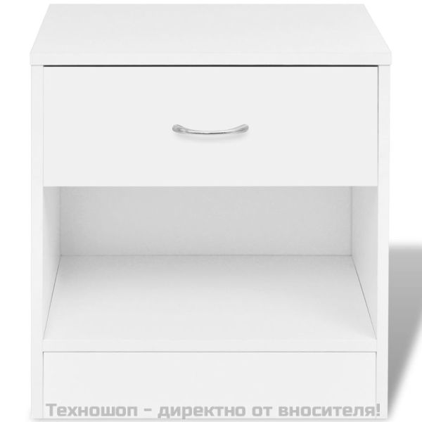 Нощни шкафче с чекмедже, 2 бр, бяло