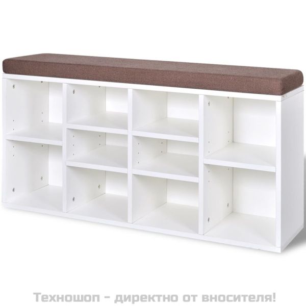 Пейка за съхранение на обувки с 10 отделения, бяла