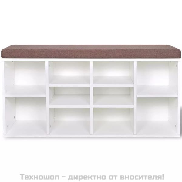 Пейка за съхранение на обувки с 10 отделения, бяла