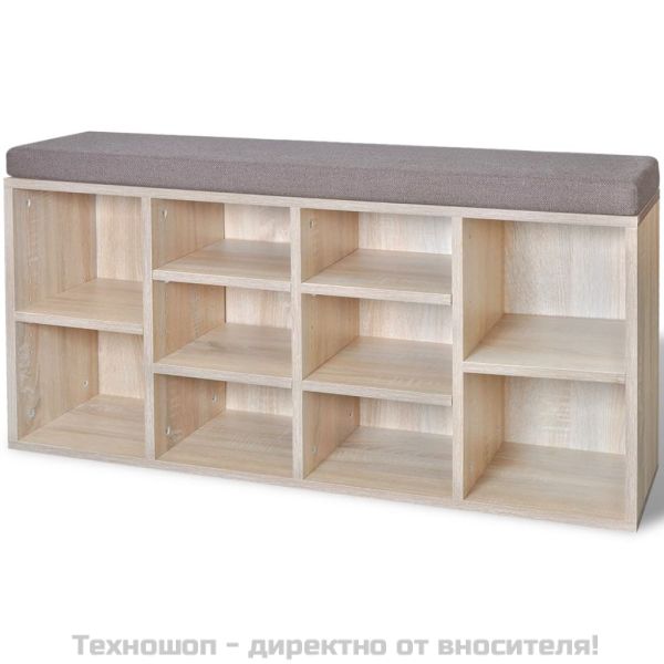 Пейка за съхранение на обувки с 10 отделения, цвят дъб