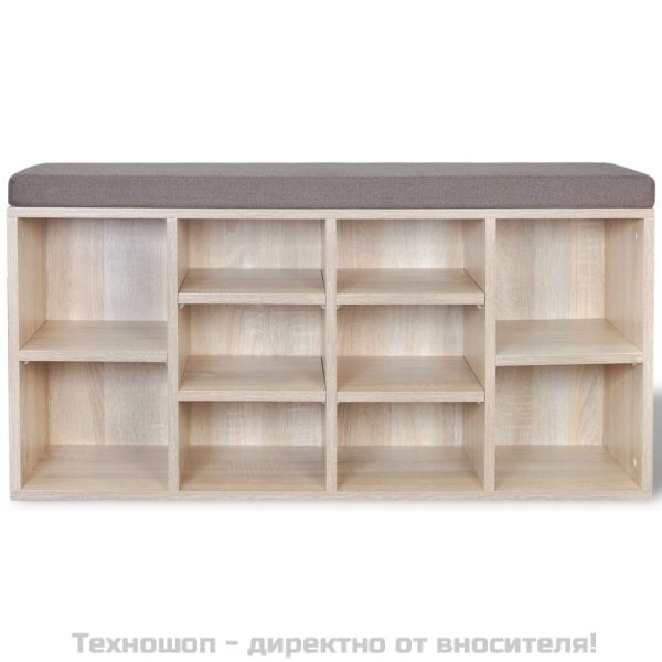 Пейка за съхранение на обувки с 10 отделения, цвят дъб