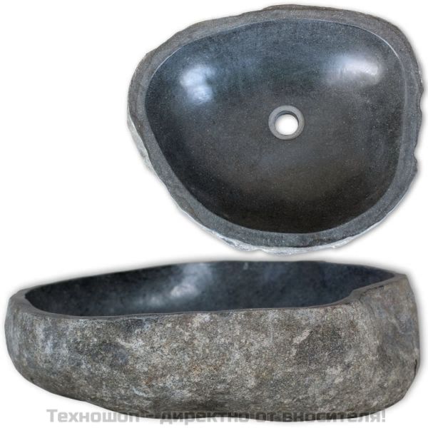 Мивка от речен камък, овална, (37-46)x(29-36) см