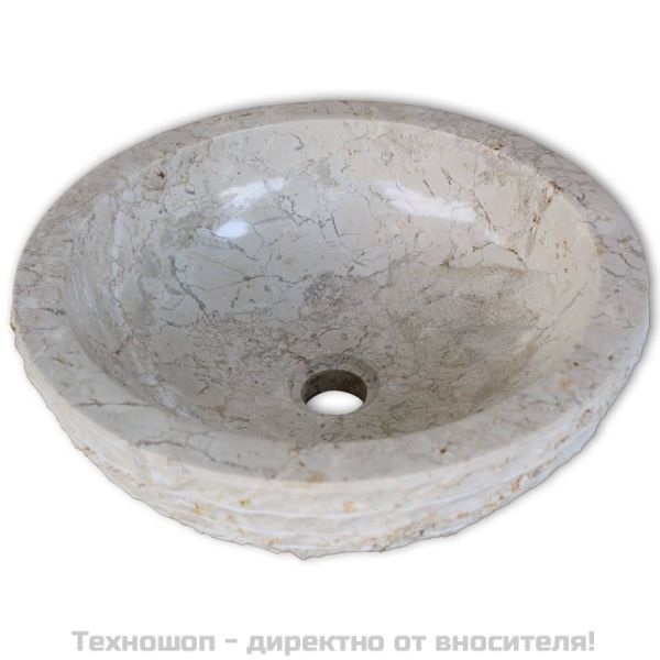 Мивка, мрамор, 40 см, кремава