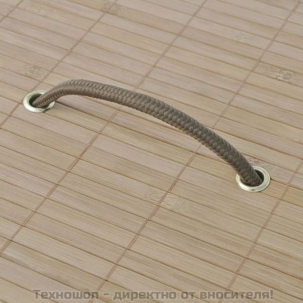 Бамбуков кош за пране, кръгъл, натурален цвят