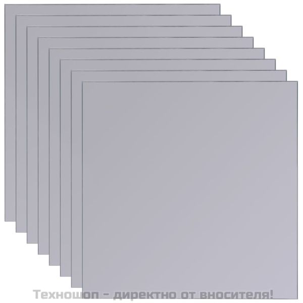 Огледални плочки без рамки, стъкло, 8 бр, 20,5 см