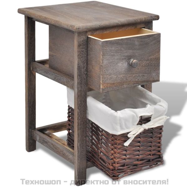 Нощно шкафче, дърво, кафяво