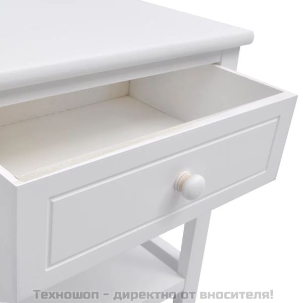 Нощни шкафчета, 2 броя, дърво, бяло