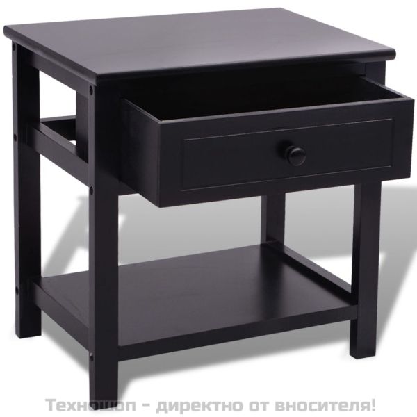 Нощни шкафчета, 2 броя, дърво, черно