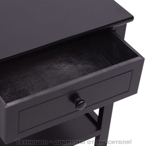 Нощни шкафчета, 2 броя, дърво, черно