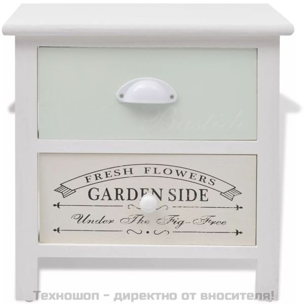 Нощни шкафчета във френски стил, 2 бр, дърво