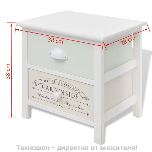 Нощни шкафчета във френски стил, 2 бр, дърво