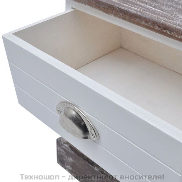 Нощни шкафчета, 2 бр, кафяво и бяло