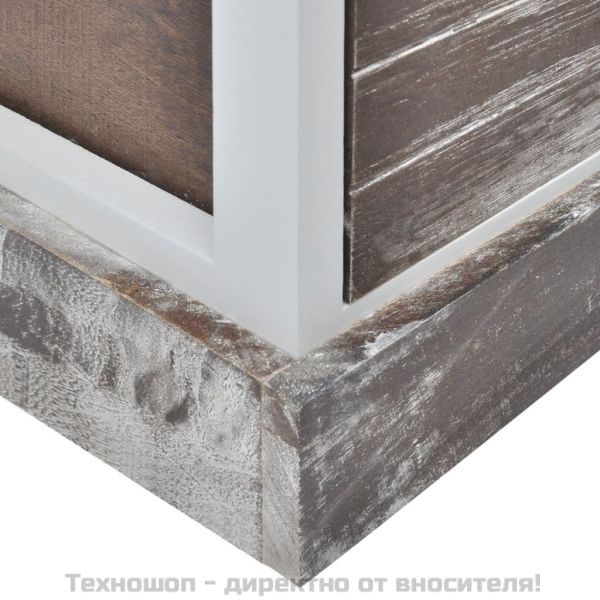 Нощни шкафчета, 2 бр, кафяво и бяло