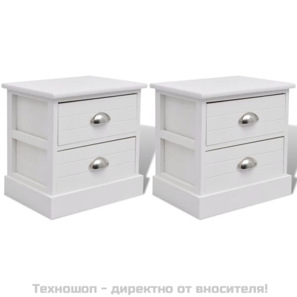 Френски нощни шкафчета, 2 бр, бели