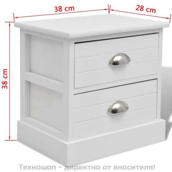 Френски нощни шкафчета, 2 бр, бели