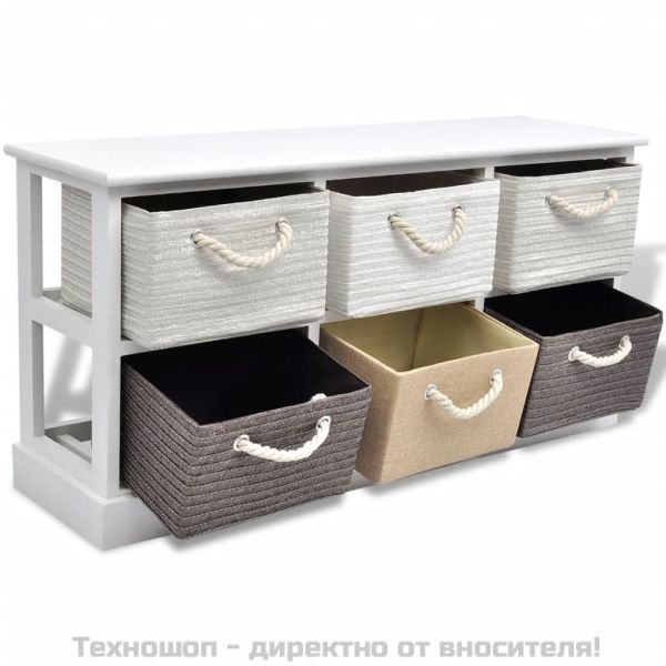 vidaXL, Пейка за съхранение, 6 чекмеджета, дървесина