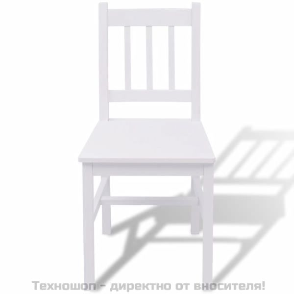 Комплект за трапезария, 3 части, бор, бял