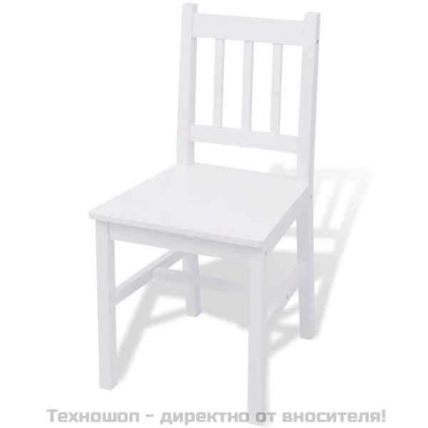 Комплект за трапезария, 3 части, бор, бял